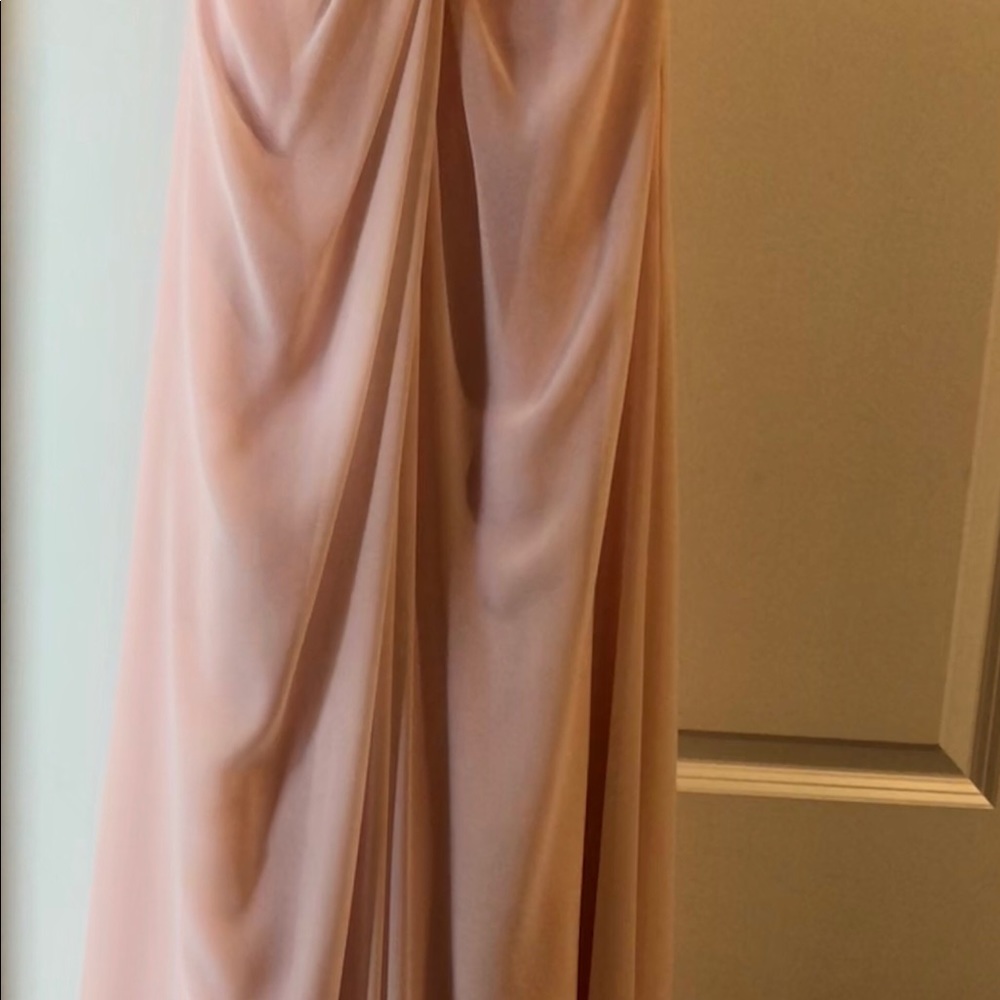 Floor length gown- blush /pink  evening gown. - Picture 6 of 8